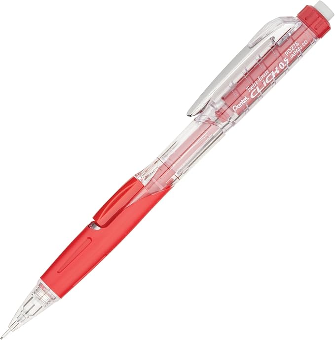 Pentel twist-erase click 0.5 mm mechanical pencil, red